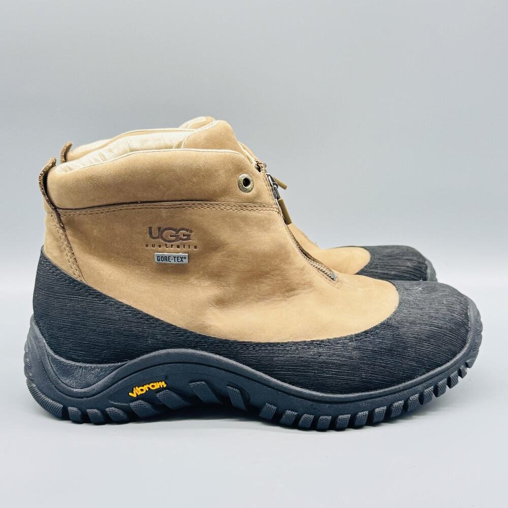 UGG Boots Womens 7 Brown Black GTX Vibram Front Zip Waterproof Winter Snow